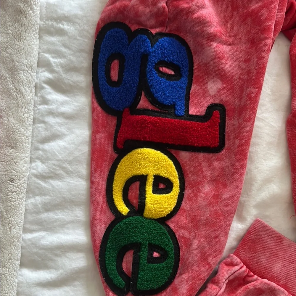 Glee Red Tie-Dye Hooded Sweatshirt and sweatpants - Picture 6 of 7